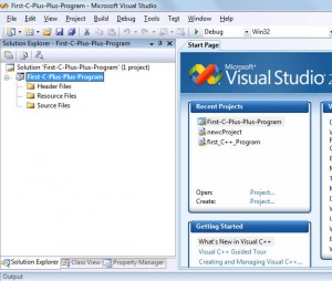First C++ program project created